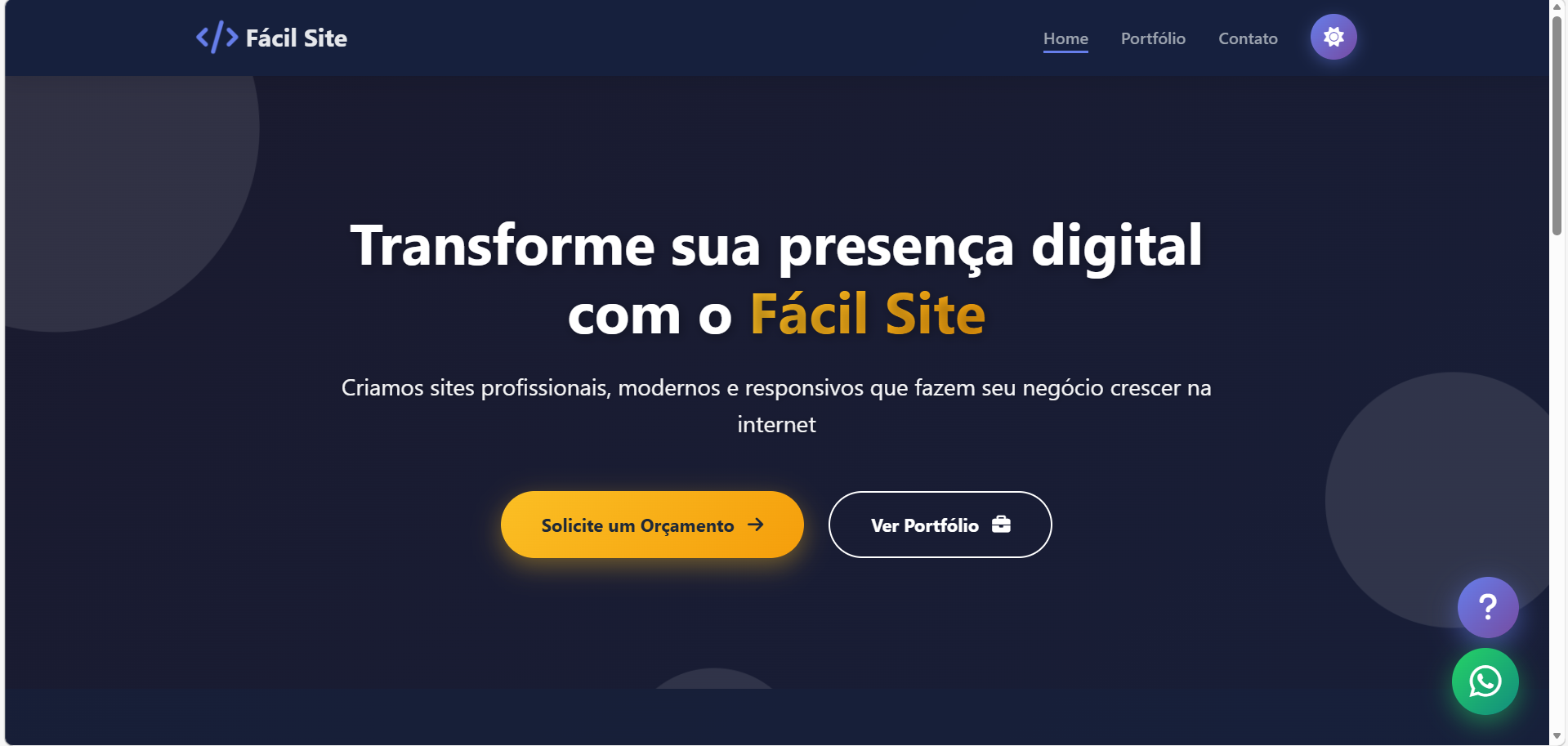 Fácil Site — Professional web agency website with SEO and custom chatbot